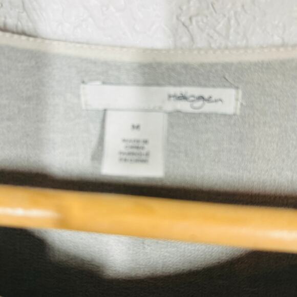 Halogen Sheer Knit  Layered Tank Long Legging Tunic Black White Sleeveless - M - Picture 4 of 4